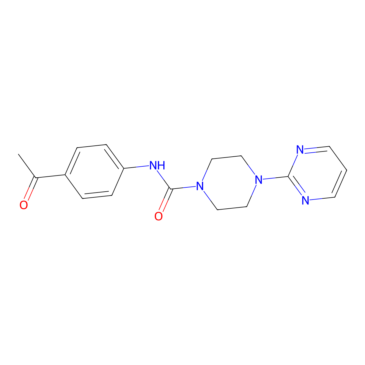 N-(4-acetylphenyl)-4-(pyrimidin-2-yl)piperazine-1-carboxamide molecular structure, CAS 847477-52-5