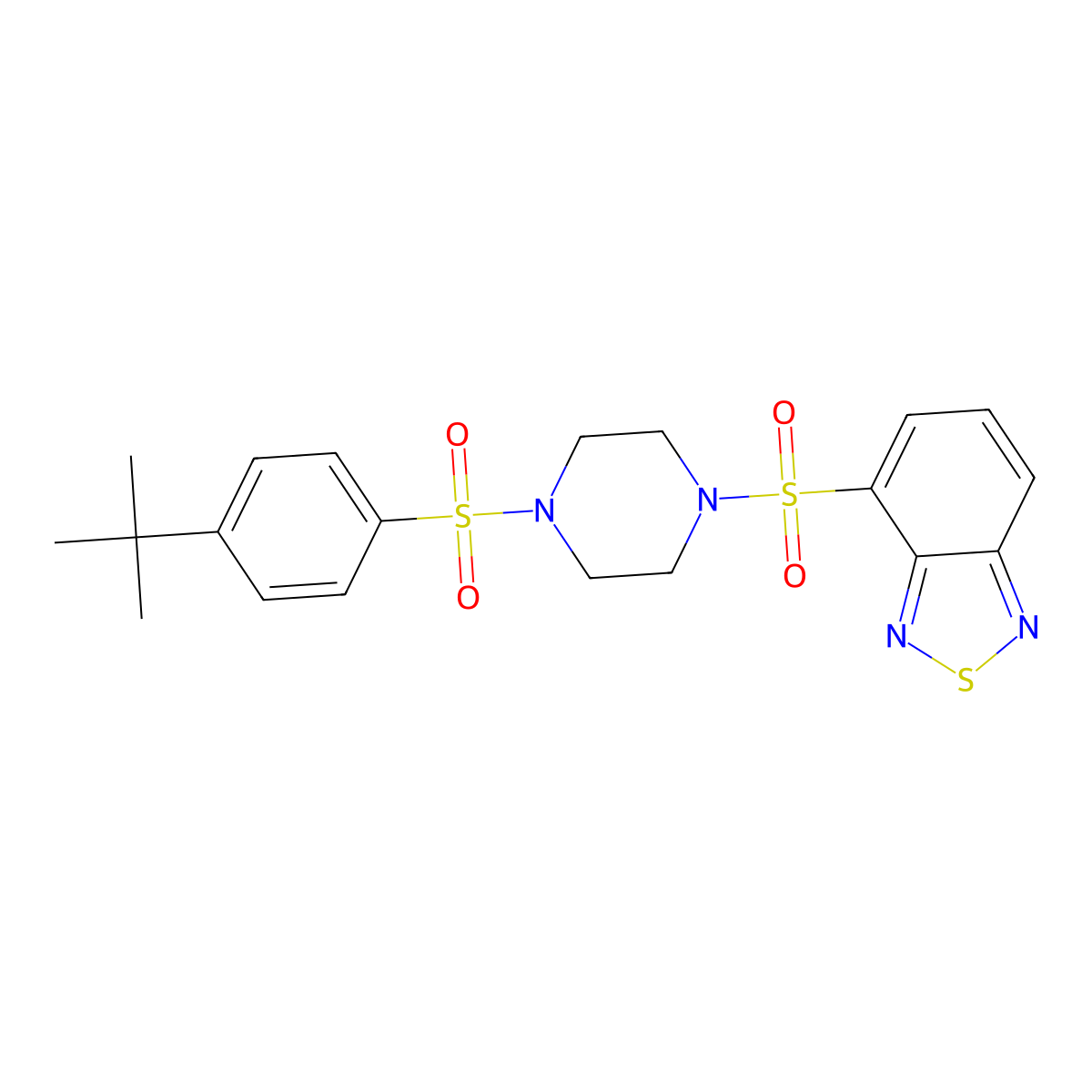 4-({4-[(4-Tert-butylphenyl)sulfonyl]piperazin-1-yl}sulfonyl)-2,1,3-benzothiadiazole molecular structure, CAS 847477-55-8