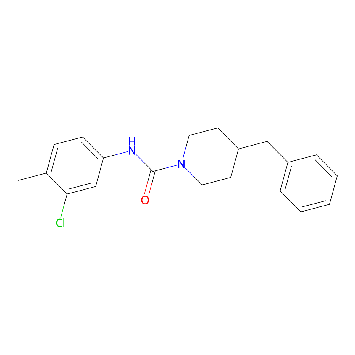 4-Benzyl-N-(3-chloro-4-methylphenyl)-1-piperidinecarboxamide molecular structure, CAS 847477-59-2