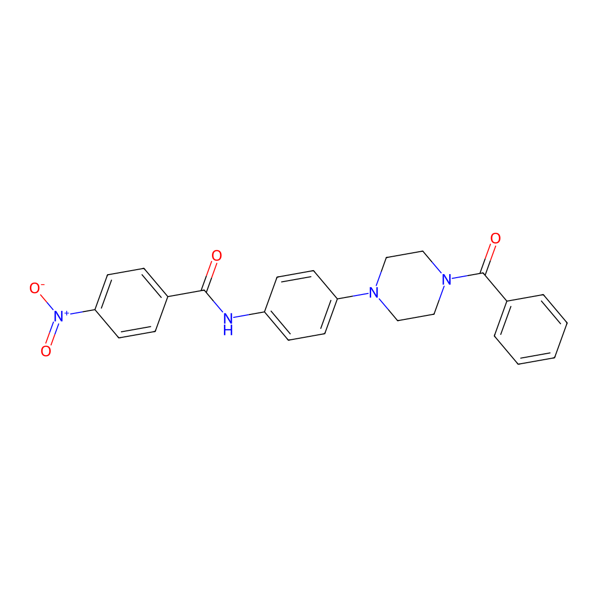 N-[4-(4-benzoylpiperazin-1-yl)phenyl]-4-nitrobenzamide molecular structure, CAS 847478-21-1
