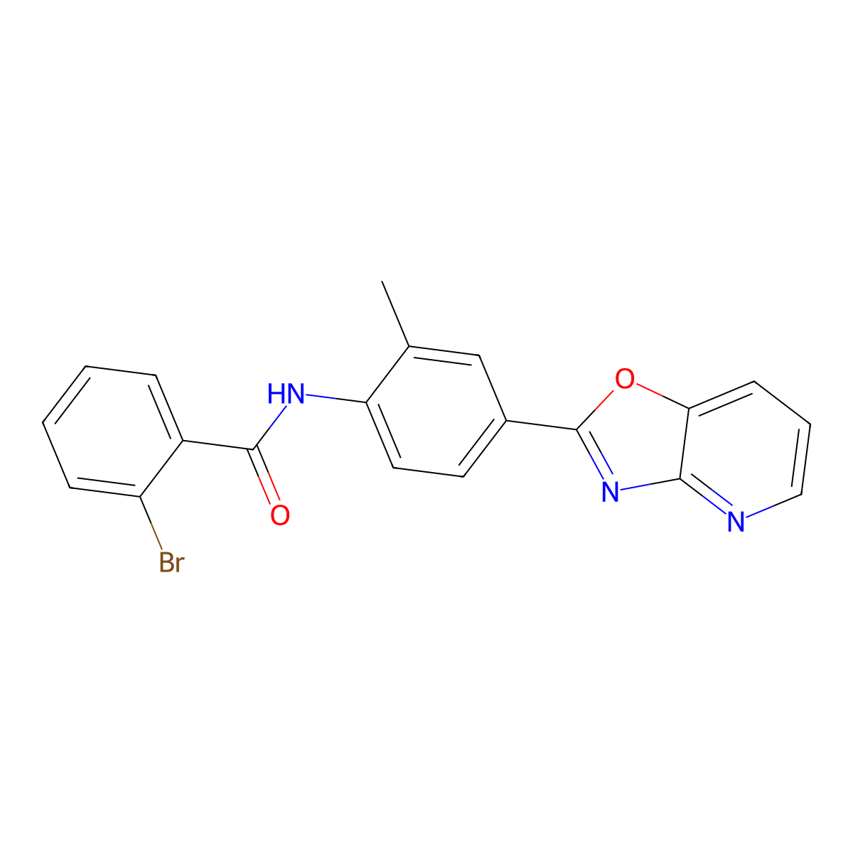 2-bromo-N-(2-methyl-4-[1,3]oxazolo[4,5-b]pyridin-2-ylphenyl)benzamide molecular structure, CAS 847478-45-9