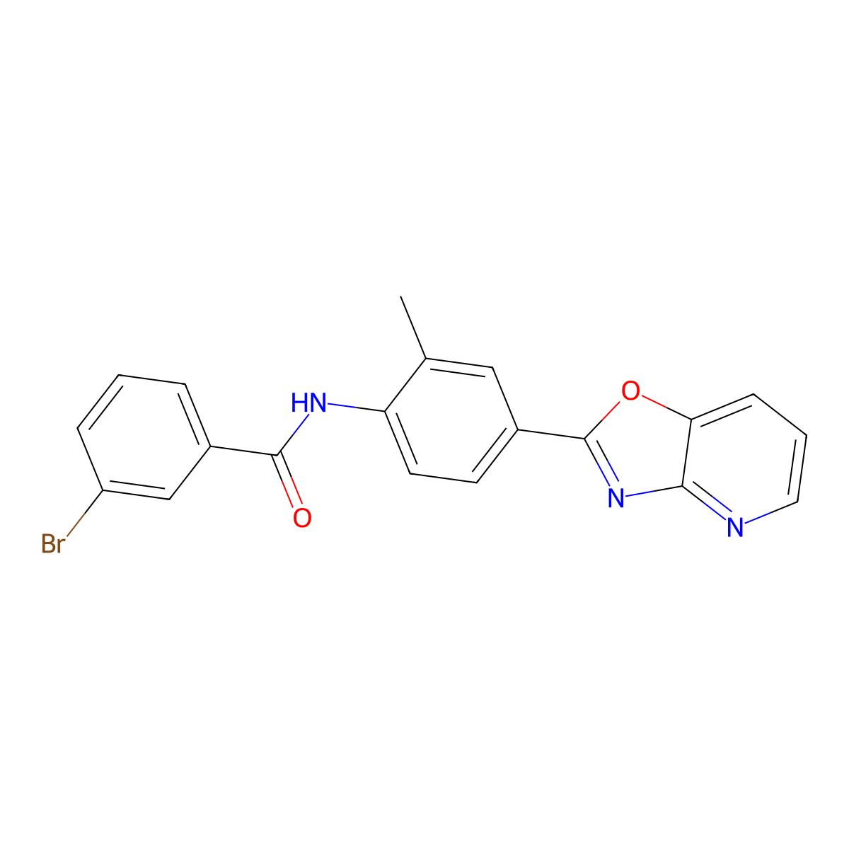 3-bromo-N-(2-methyl-4-[1,3]oxazolo[4,5-b]pyridin-2-ylphenyl)benzamide molecular structure, CAS 847478-46-0
