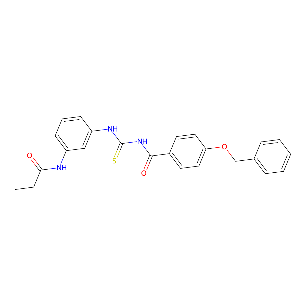4-phenylmethoxy-N-[[3-(propanoylamino)phenyl]carbamothioyl]benzamide molecular structure, CAS 847478-53-9