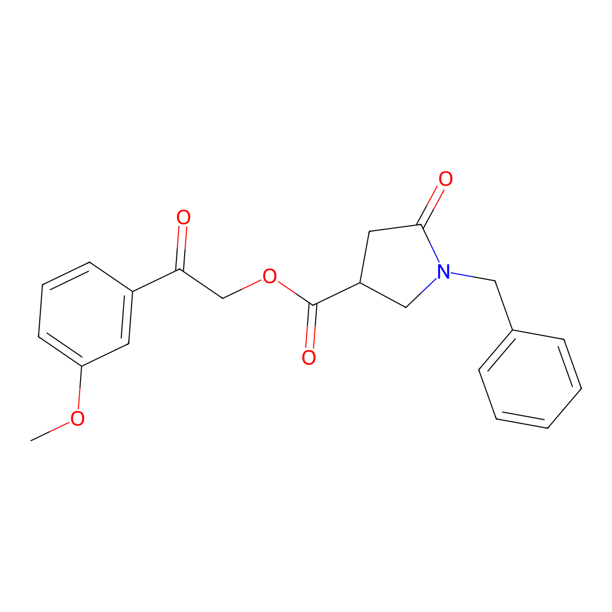 2-(3-Methoxyphenyl)-2-oxoethyl 1-benzyl-5-oxo-3-pyrrolidinecarboxylate molecular structure, CAS 847478-57-3