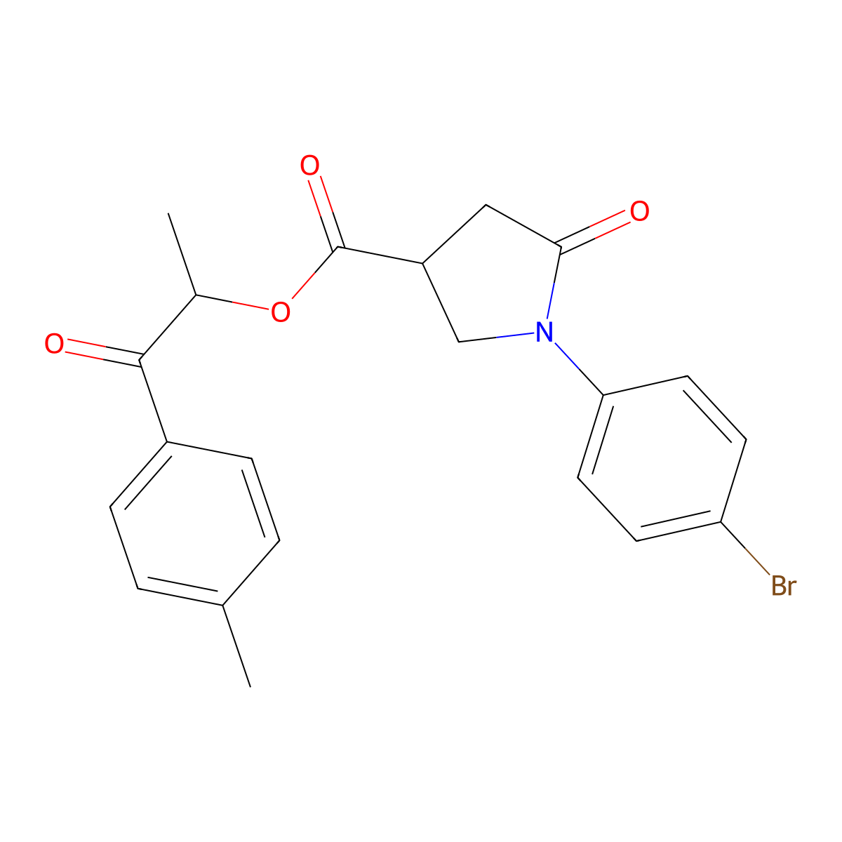 1-(4-Methylphenyl)-1-oxopropan-2-yl 1-(4-bromophenyl)-5-oxopyrrolidine-3-carboxylate molecular structure, CAS 847478-79-9