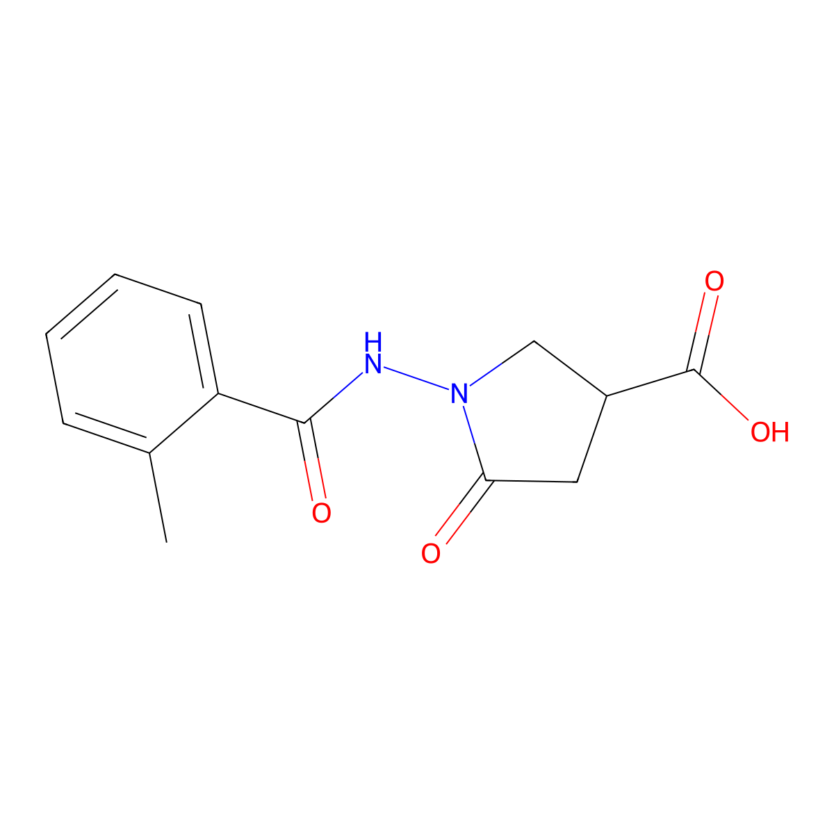 1-[(2-Methylbenzoyl)amino]-5-oxopyrrolidine-3-carboxylic acid molecular structure, CAS 847479-29-2