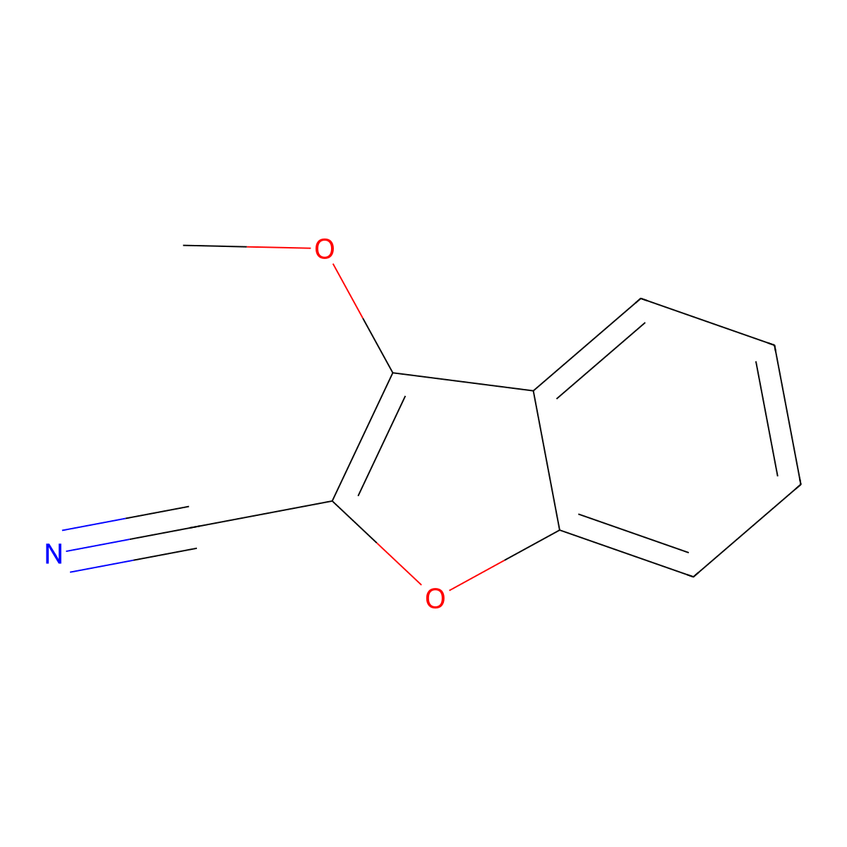 3-Methoxy-1-benzofuran-2-carbonitrile molecular structure, CAS 84748-24-3