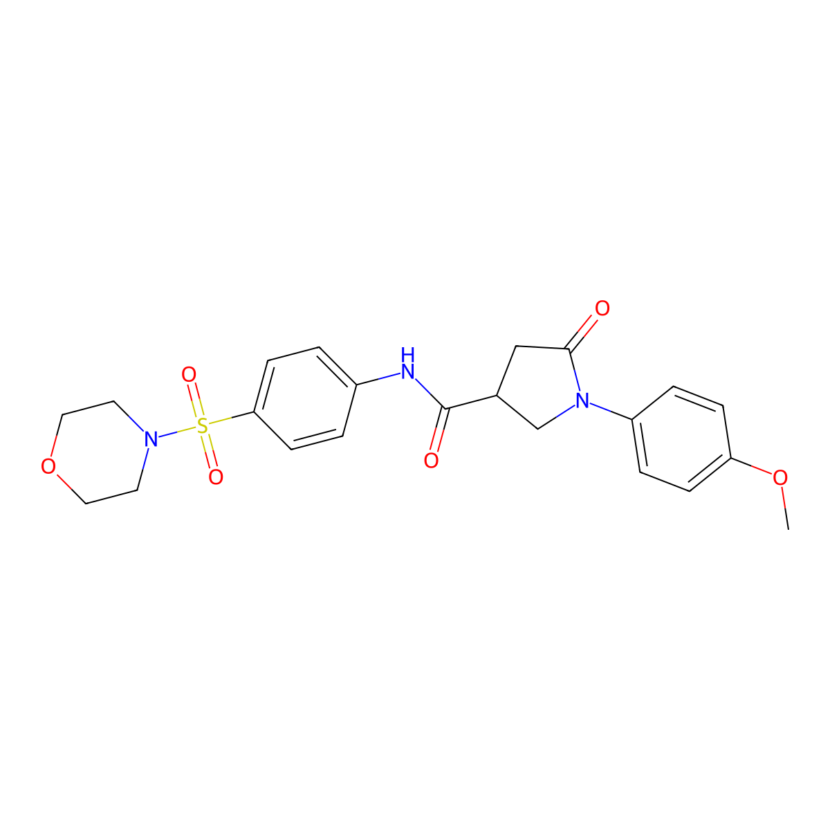 1-(4-methoxyphenyl)-N-(4-morpholin-4-ylsulfonylphenyl)-5-oxopyrrolidine-3-carboxamide molecular structure, CAS 847480-33-5