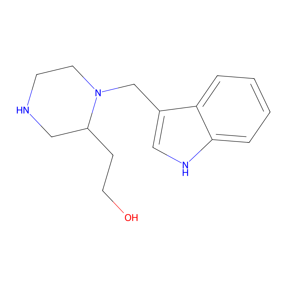 2-[1-(1H-Indol-3-ylmethyl)-2-piperazinyl]ethanol molecular structure, CAS 847480-84-6