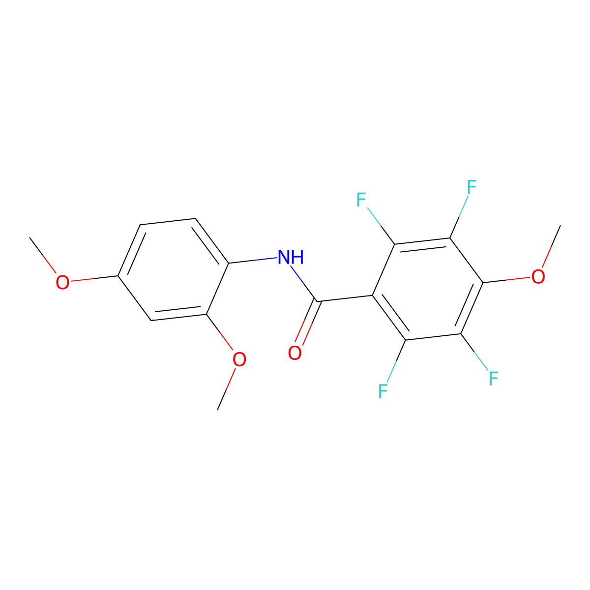 N-(2,4-dimethoxyphenyl)-2,3,5,6-tetrafluoro-4-methoxybenzamide molecular structure, CAS 847481-59-8