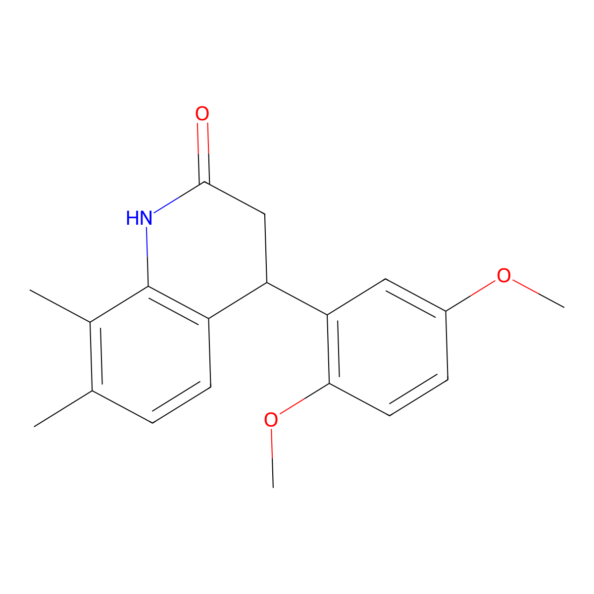 4-(2,5-dimethoxyphenyl)-7,8-dimethyl-3,4-dihydroquinolin-2(1H)-one molecular structure, CAS 847482-82-0