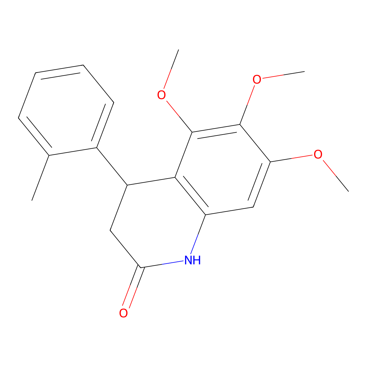 5,6,7-Trimethoxy-4-(2-methylphenyl)-1,3,4-trihydroquinolin-2-one molecular structure, CAS 847482-86-4