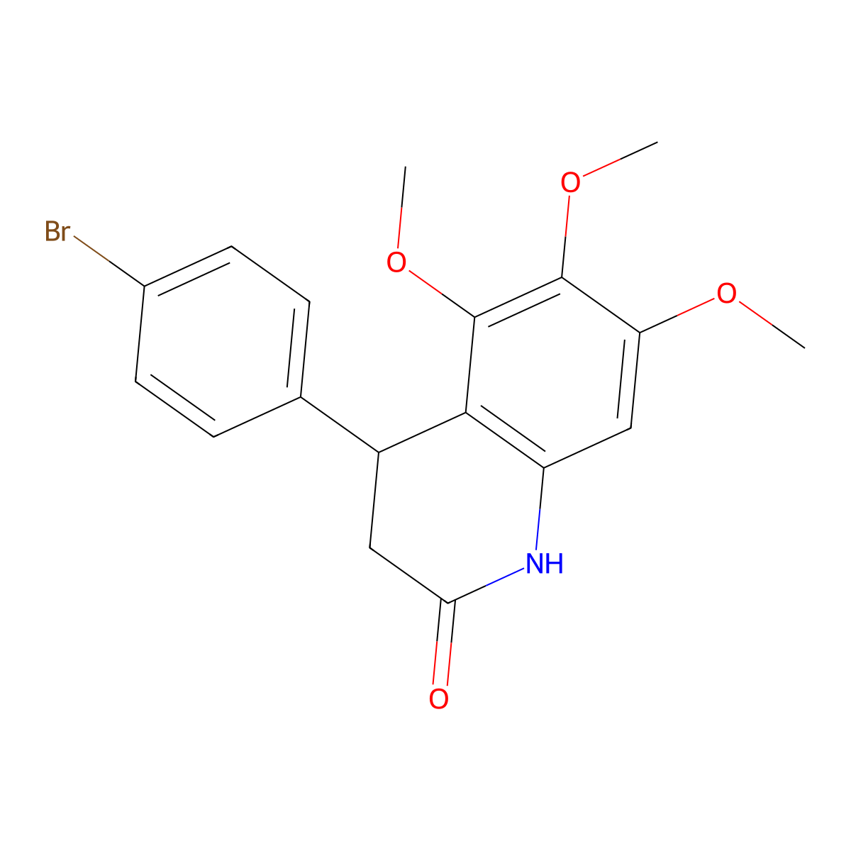 4-(4-Bromophenyl)-5,6,7-trimethoxy-1,3,4-trihydroquinolin-2-one molecular structure, CAS 847482-90-0