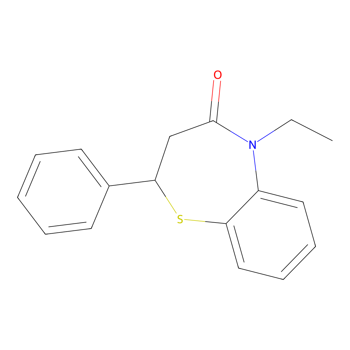 5-ethyl-2-phenyl-2,3-dihydrobenzo[b][1,4]thiazepin-4(5H)-one molecular structure, CAS 847485-73-8