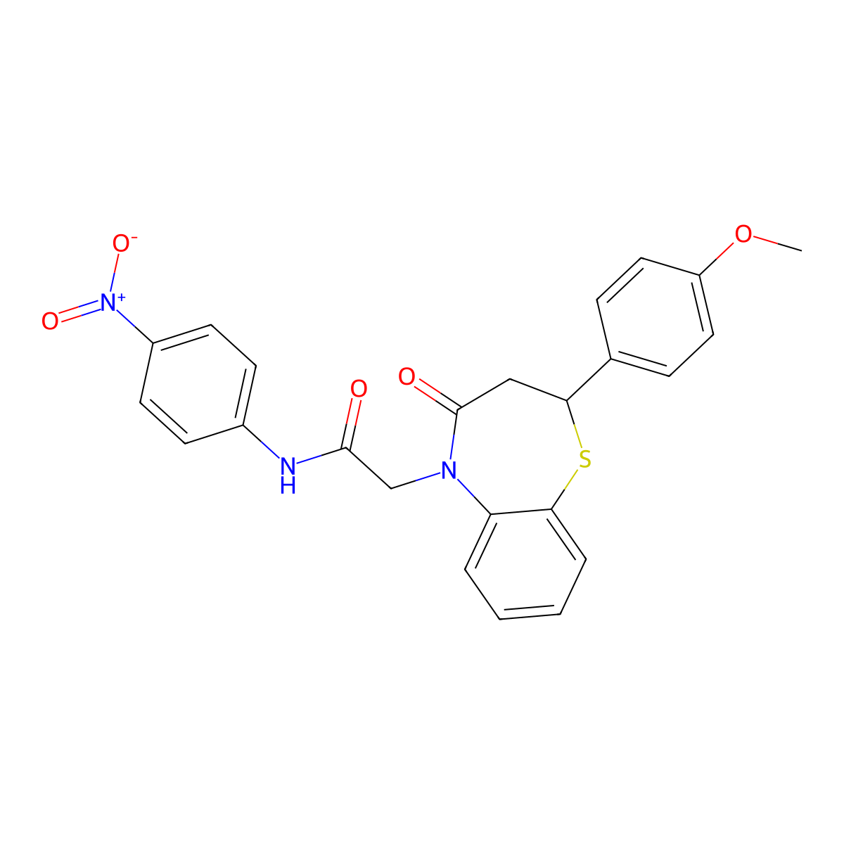 2-(2-(4-methoxyphenyl)-4-oxo-3,4-dihydrobenzo[b][1,4]thiazepin-5(2H)-yl)-N-(4-nitrophenyl)acetamide molecular structure, CAS 847486-75-3