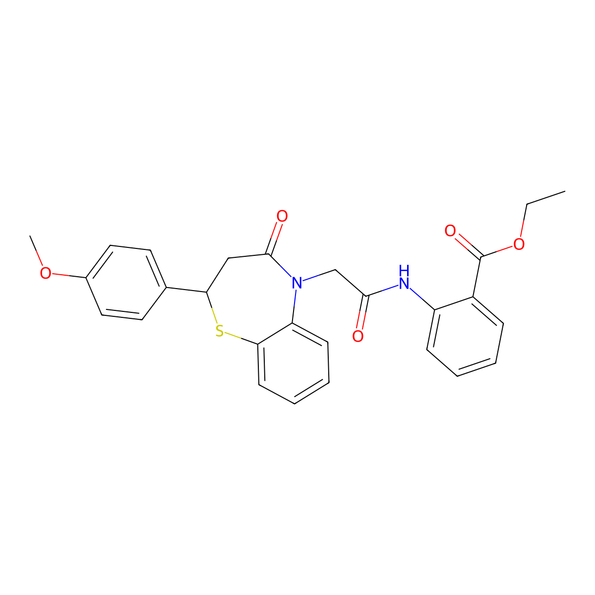 ethyl 2-(2-(2-(4-methoxyphenyl)-4-oxo-3,4-dihydrobenzo[b][1,4]thiazepin-5(2H)-yl)acetamido)benzoate molecular structure, CAS 847486-76-4