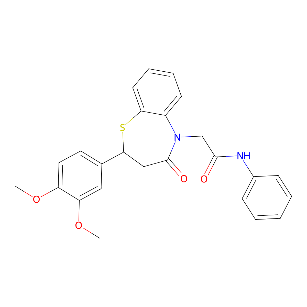 2-(2-(3,4-dimethoxyphenyl)-4-oxo-3,4-dihydrobenzo[b][1,4]thiazepin-5(2H)-yl)-N-phenylacetamide molecular structure, CAS 847487-08-5