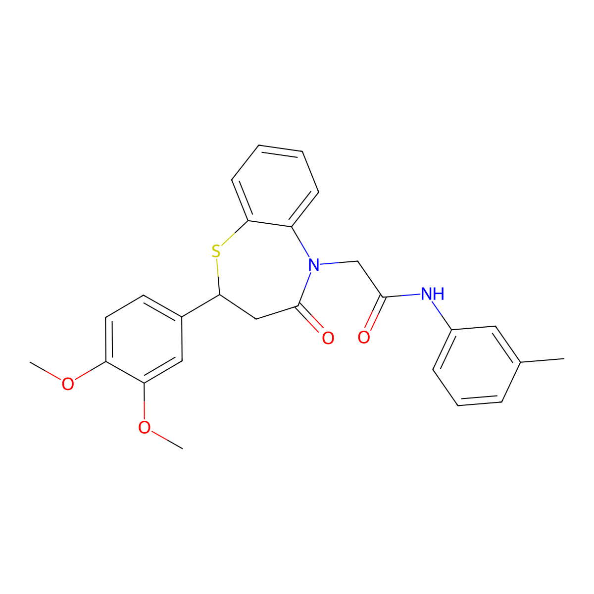 2-(2-(3,4-dimethoxyphenyl)-4-oxo-3,4-dihydrobenzo[b][1,4]thiazepin-5(2H)-yl)-N-(m-tolyl)acetamide molecular structure, CAS 847487-11-0