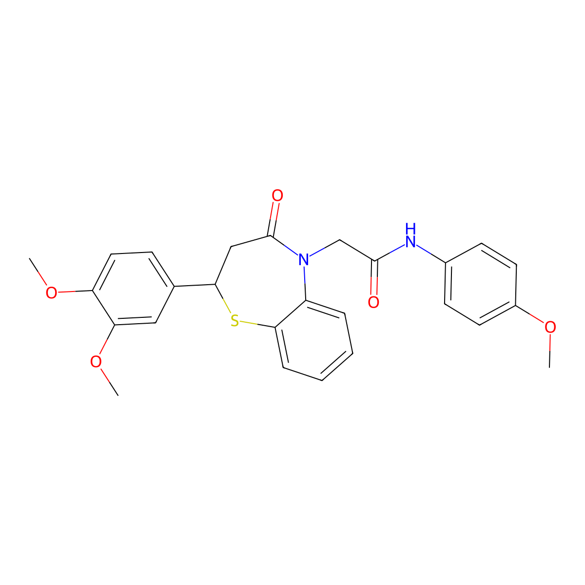2-(2-(3,4-dimethoxyphenyl)-4-oxo-3,4-dihydrobenzo[b][1,4]thiazepin-5(2H)-yl)-N-(4-methoxyphenyl)acetamide molecular structure, CAS 847487-29-0