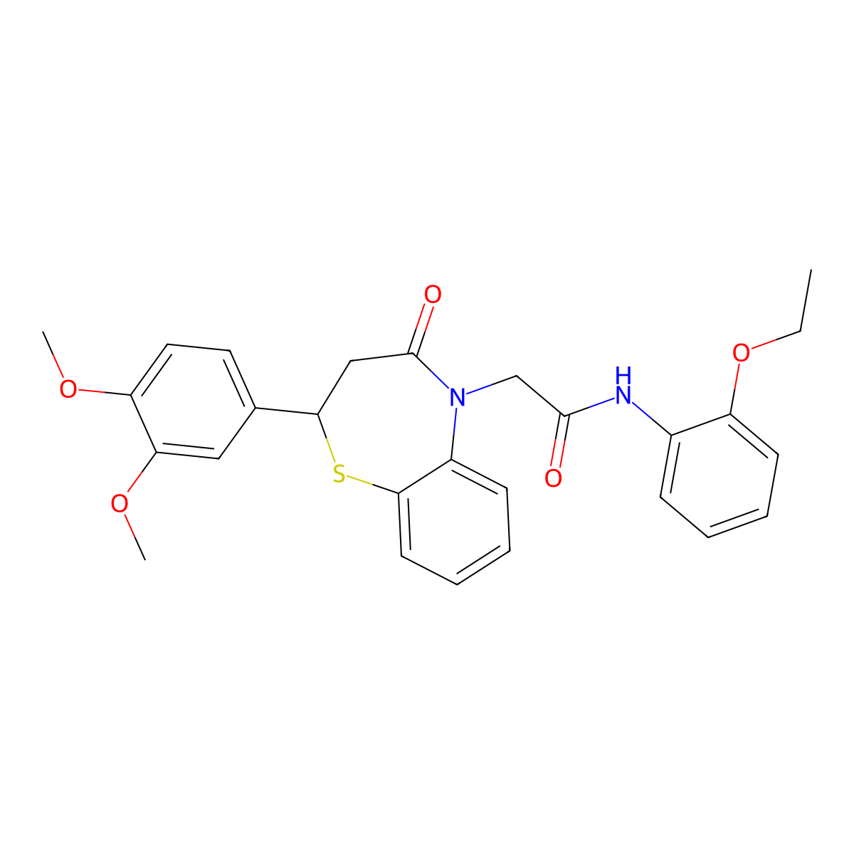 2-(2-(3,4-dimethoxyphenyl)-4-oxo-3,4-dihydrobenzo[b][1,4]thiazepin-5(2H)-yl)-N-(2-ethoxyphenyl)acetamide molecular structure, CAS 847487-30-3