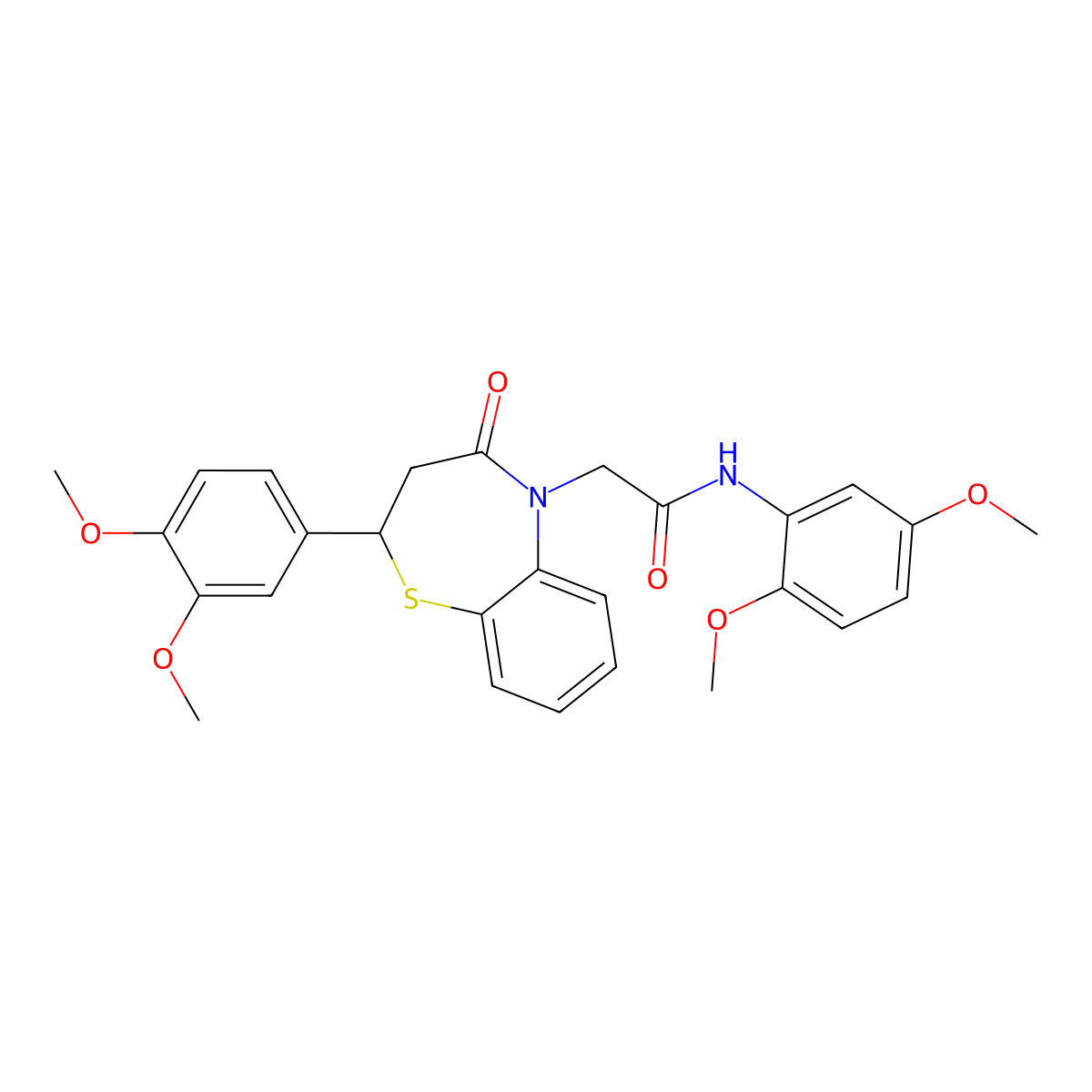 N-(2,5-dimethoxyphenyl)-2-(2-(3,4-dimethoxyphenyl)-4-oxo-3,4-dihydrobenzo[b][1,4]thiazepin-5(2H)-yl)acetamide molecular structure, CAS 847487-33-6