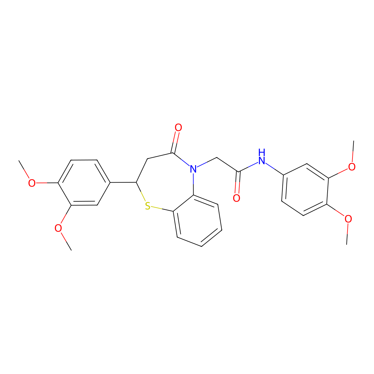 N-(3,4-dimethoxyphenyl)-2-(2-(3,4-dimethoxyphenyl)-4-oxo-3,4-dihydrobenzo[b][1,4]thiazepin-5(2H)-yl)acetamide molecular structure, CAS 847487-34-7