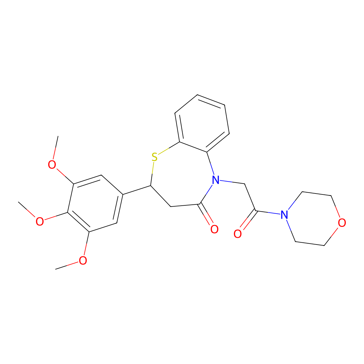 5-(2-morpholino-2-oxoethyl)-2-(3,4,5-trimethoxyphenyl)-2,3-dihydrobenzo[b][1,4]thiazepin-4(5H)-one molecular structure, CAS 847487-67-6