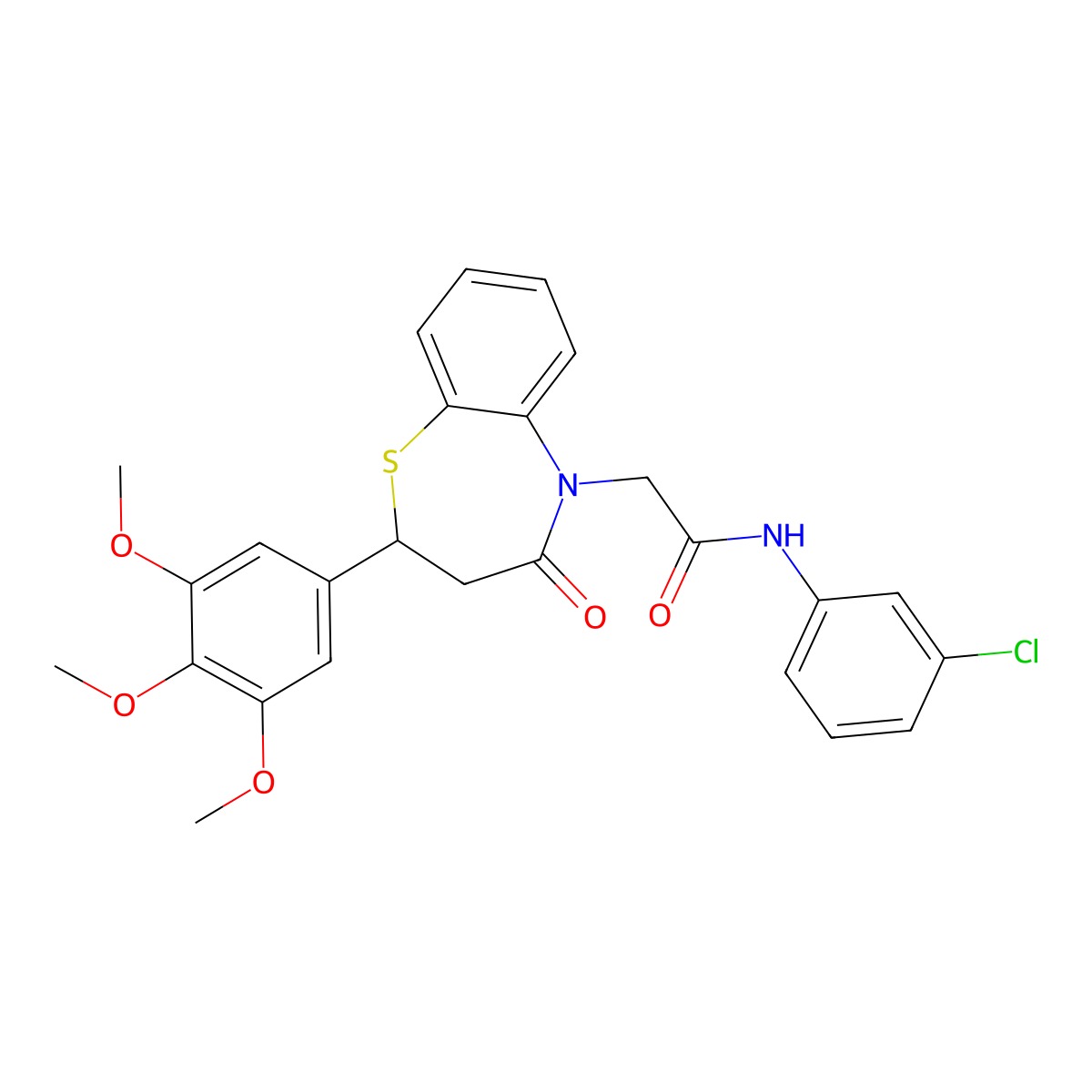 N-(3-chlorophenyl)-2-(4-oxo-2-(3,4,5-trimethoxyphenyl)-3,4-dihydrobenzo[b][1,4]thiazepin-5(2H)-yl)acetamide molecular structure, CAS 847487-82-5