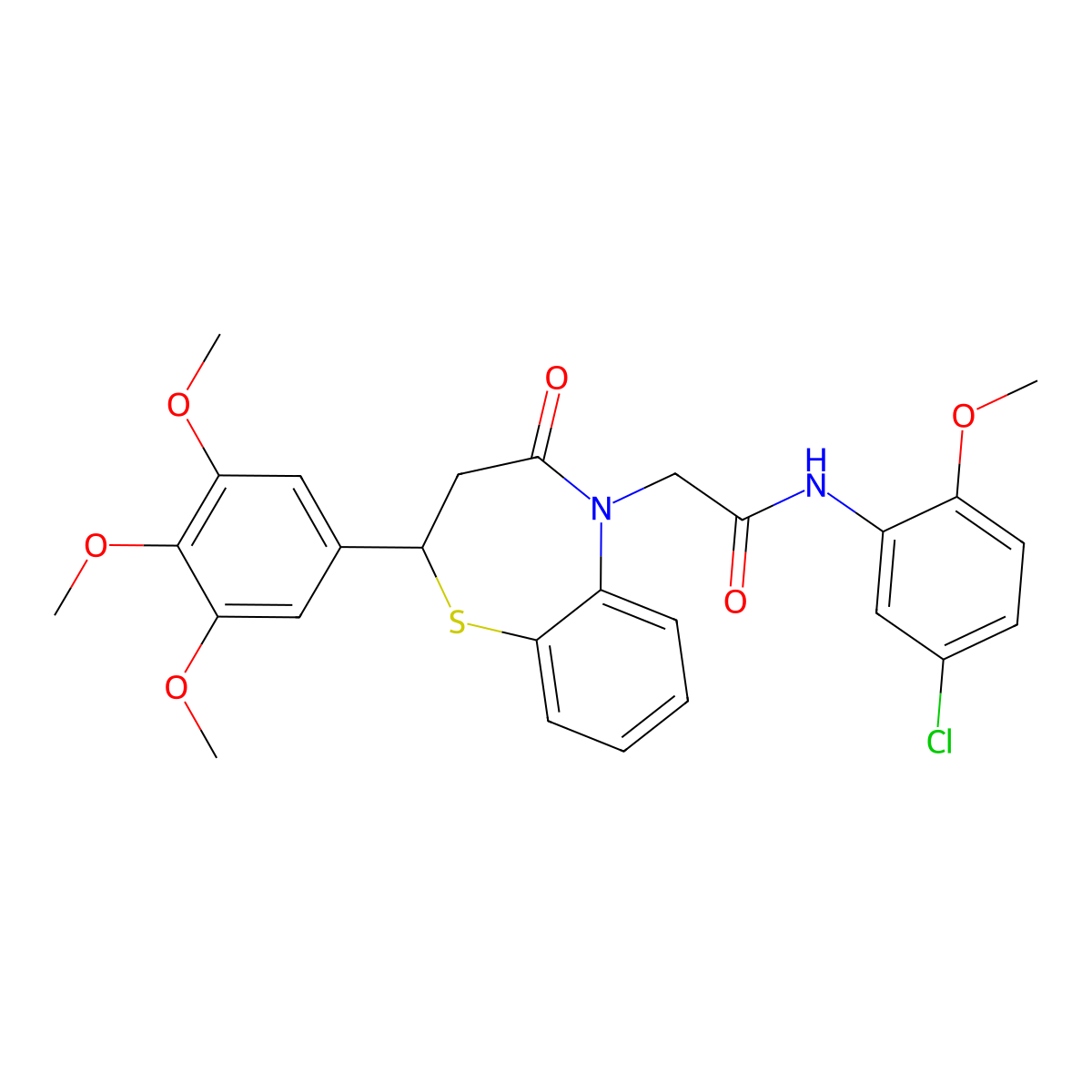 N-(5-chloro-2-methoxyphenyl)-2-(4-oxo-2-(3,4,5-trimethoxyphenyl)-3,4-dihydrobenzo[b][1,4]thiazepin-5(2H)-yl)acetamide molecular structure, CAS 847487-86-9