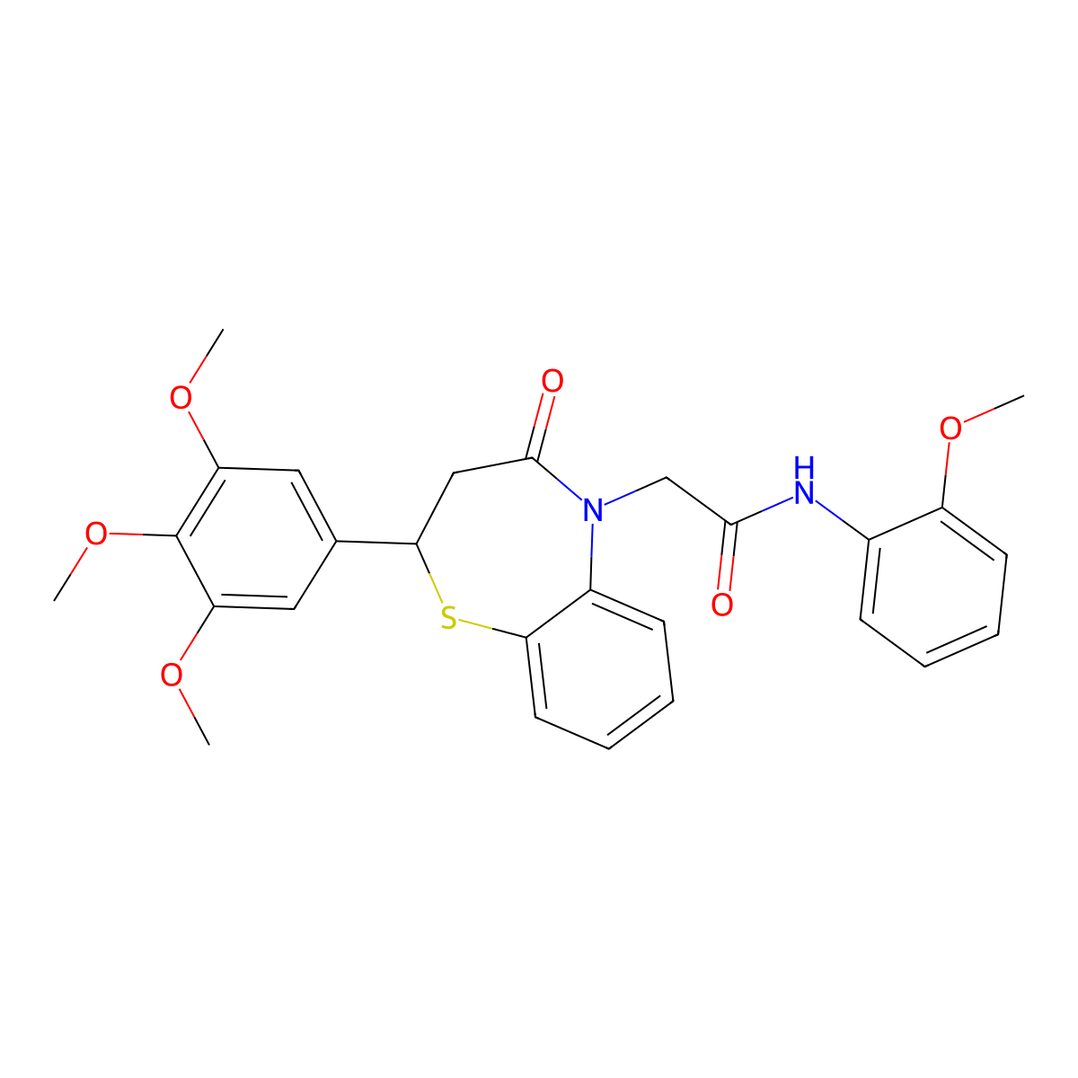 N-(2-methoxyphenyl)-2-(4-oxo-2-(3,4,5-trimethoxyphenyl)-3,4-dihydrobenzo[b][1,4]thiazepin-5(2H)-yl)acetamide molecular structure, CAS 847487-87-0