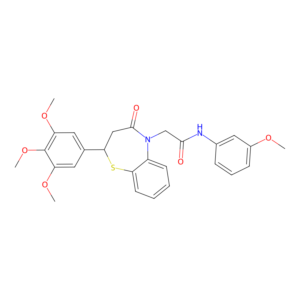 N-(3-methoxyphenyl)-2-(4-oxo-2-(3,4,5-trimethoxyphenyl)-3,4-dihydrobenzo[b][1,4]thiazepin-5(2H)-yl)acetamide molecular structure, CAS 847487-88-1