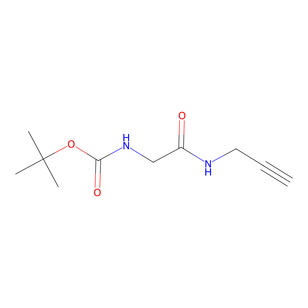 tert-butyl N-(((prop-2-yn-1-yl)carbamoyl)methyl)carbamate molecular structure, CAS 847490-49-7