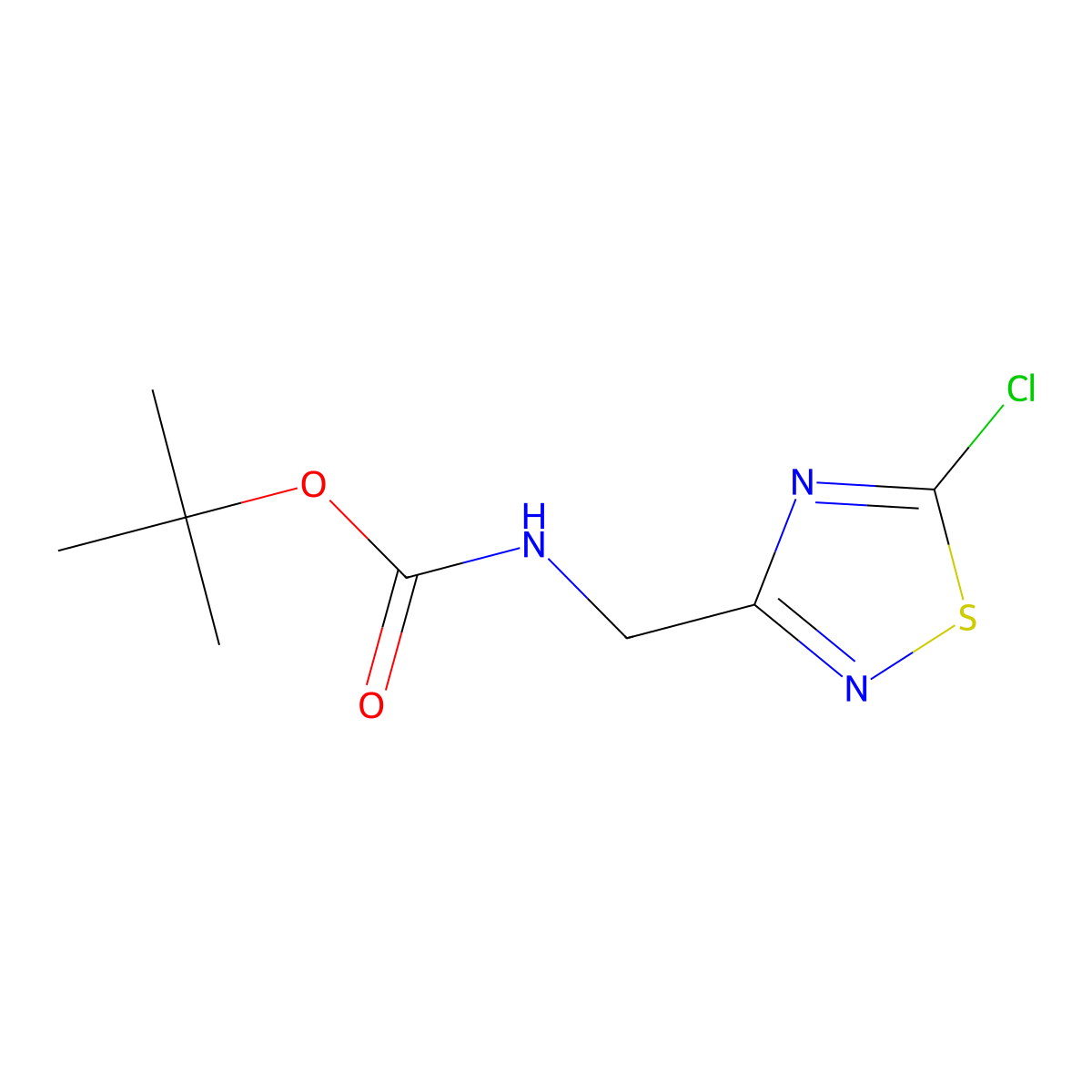 tert-butyl N-[(5-chloro-1,2,4-thiadiazol-3-yl)methyl]carbamate molecular structure, CAS 847490-68-0
