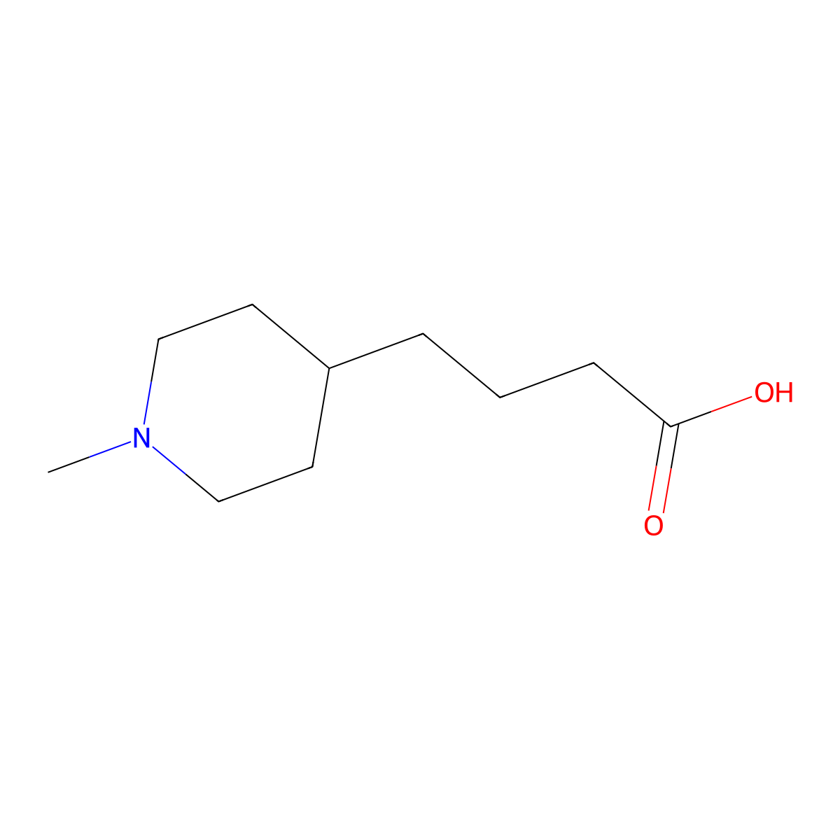4-(1-Methylpiperidin-4-yl)butanoic acid molecular structure, CAS 847499-68-7