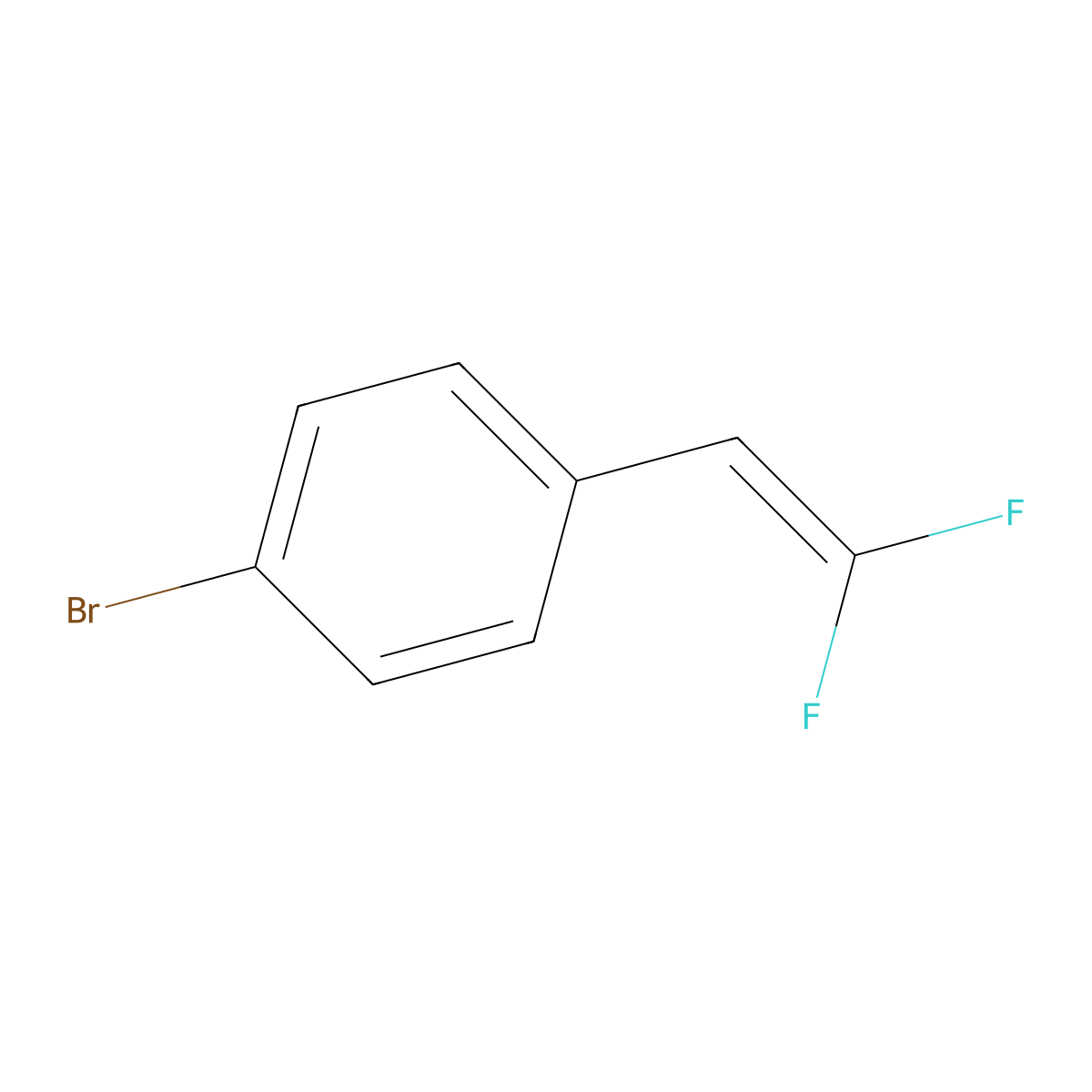 4-Bromo-beta,beta-difluorostyrene (stabilized with TBC) molecular structure, CAS 84750-93-6