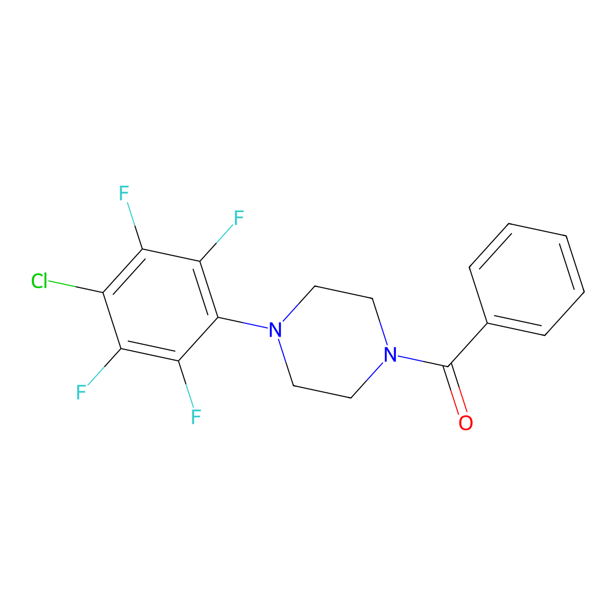[4-(4-Chloro-2,3,5,6-tetrafluorophenyl)piperazin-1-yl]-phenylmethanone molecular structure, CAS 847501-45-5
