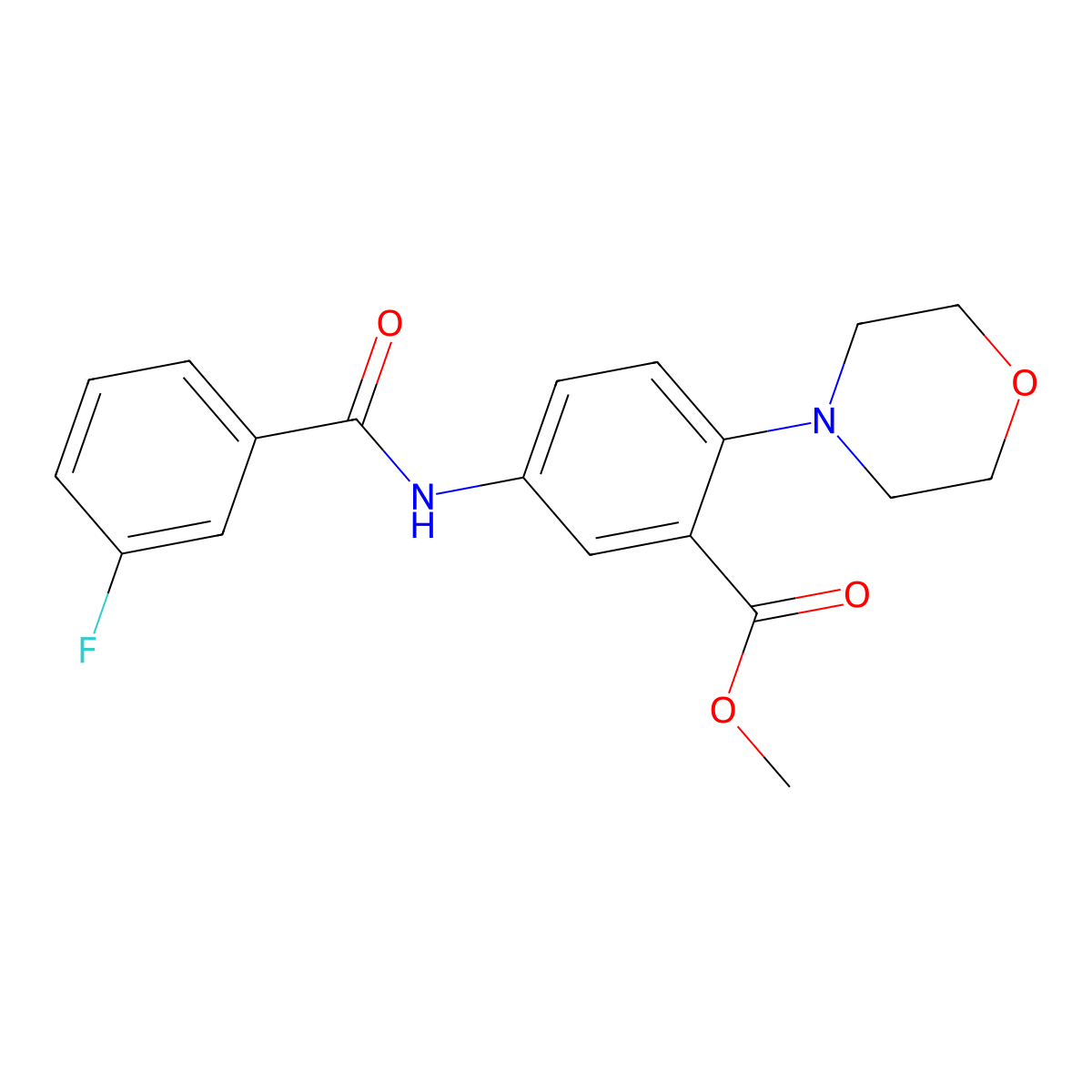 Methyl 5-[(3-fluorobenzoyl)amino]-2-(4-morpholinyl)benzoate molecular structure, CAS 847501-75-1