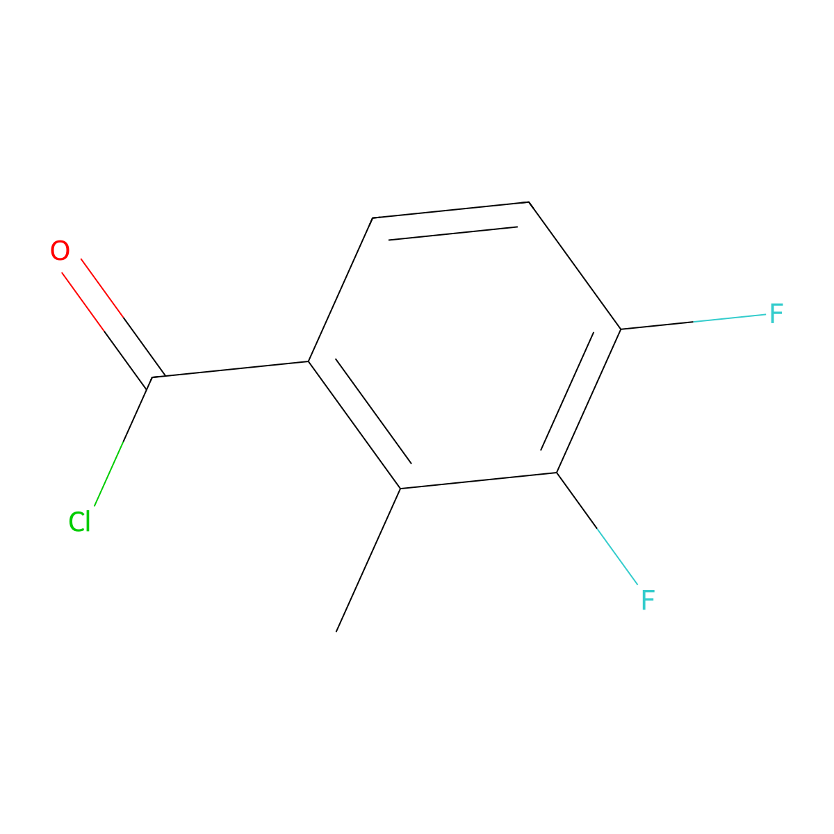 3,4-Difluoro-2-methylbenzoyl chloride molecular structure, CAS 847502-82-3