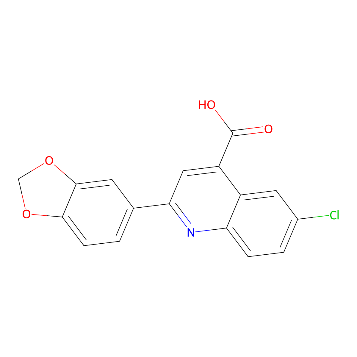 2-(1,3-Benzodioxol-5-yl)-6-chloroquinoline-4-carboxylic acid molecular structure, CAS 847503-14-4