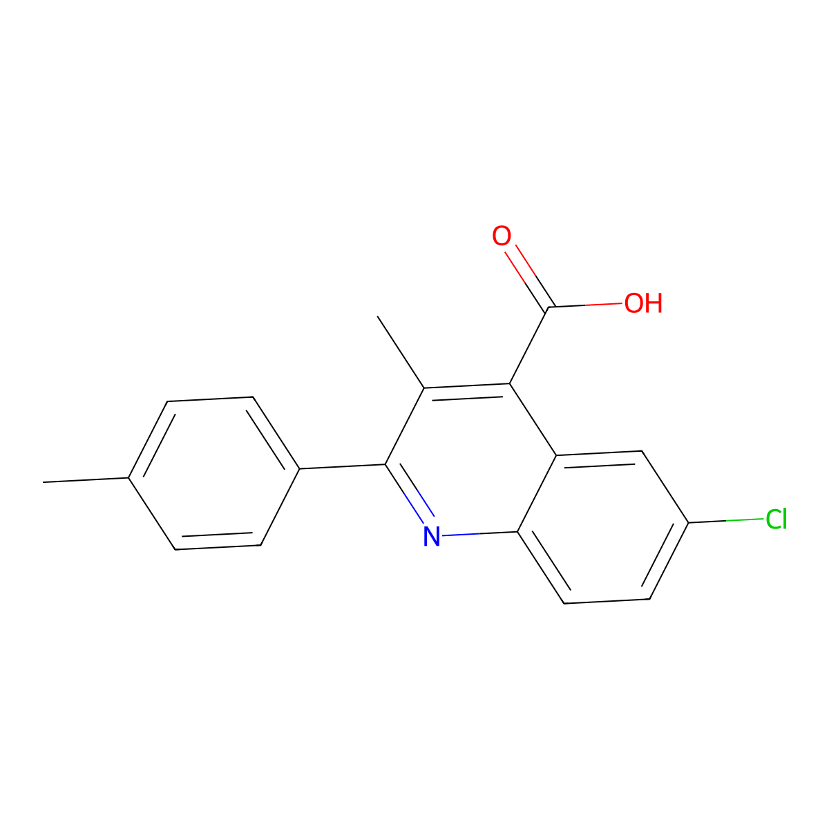 6-Chloro-3-methyl-2-(4-methylphenyl)quinoline-4-carboxylic acid molecular structure, CAS 847503-15-5