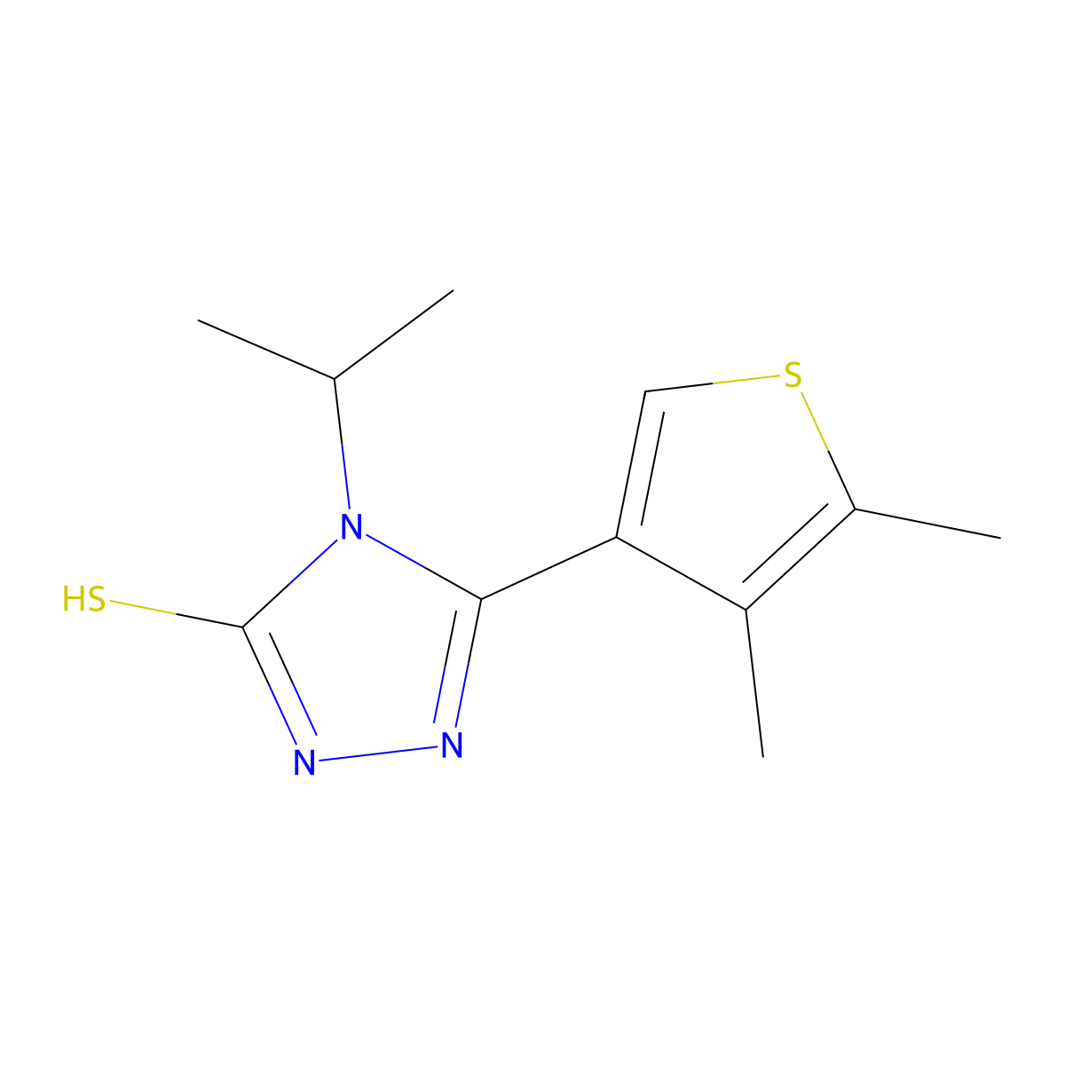 5-(4,5-dimethylthien-3-yl)-4-isopropyl-4H-1,2,4-triazole-3-thiol molecular structure, CAS 847503-20-2