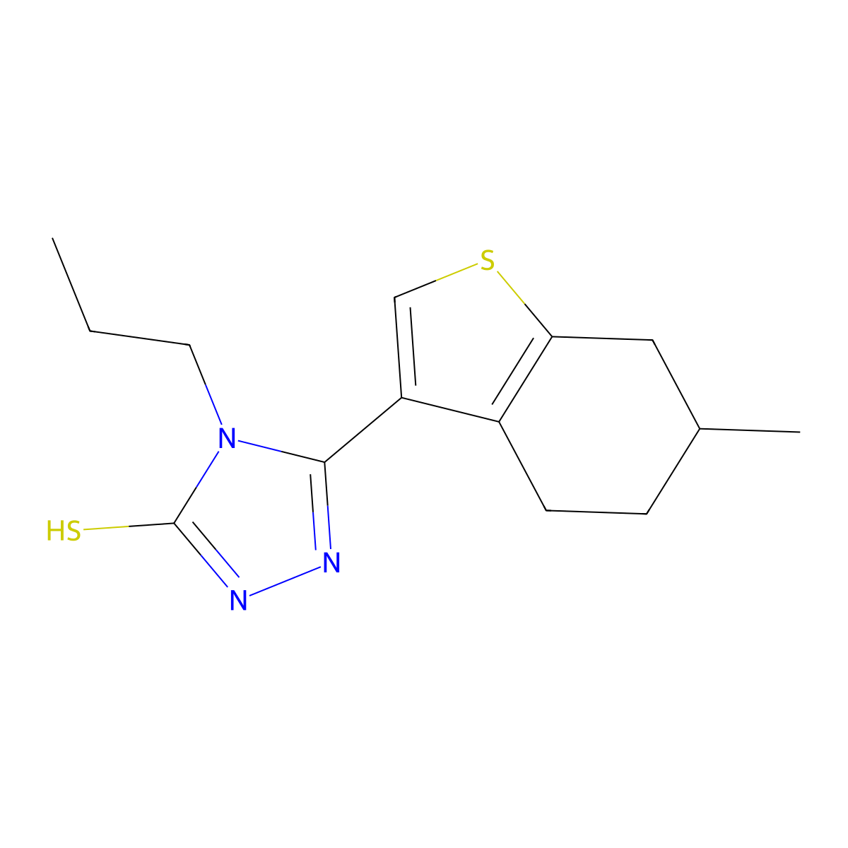 5-(6-methyl-4,5,6,7-tetrahydro-1-benzothien-3-yl)-4-propyl-4H-1,2,4-triazole-3-thiol molecular structure, CAS 847503-23-5