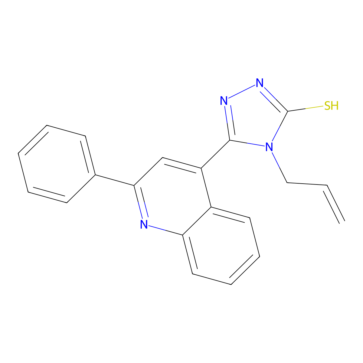 4-allyl-5-(2-phenylquinolin-4-yl)-4H-1,2,4-triazole-3-thiol molecular structure, CAS 847503-25-7