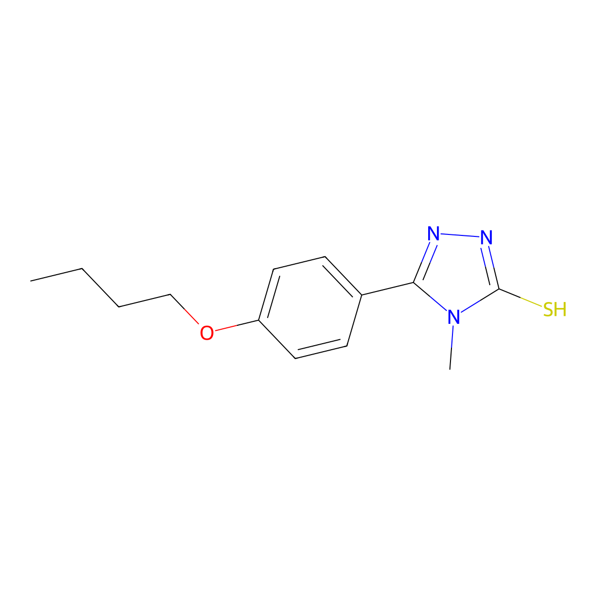 5-(4-butoxyphenyl)-4-methyl-4H-1,2,4-triazole-3-thiol molecular structure, CAS 847503-26-8