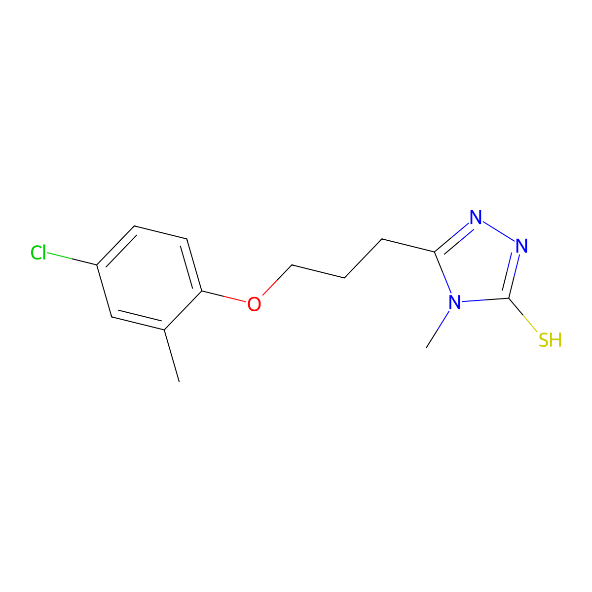 5-[3-(4-chloro-2-methylphenoxy)propyl]-4-methyl-4H-1,2,4-triazole-3-thiol molecular structure, CAS 847503-28-0
