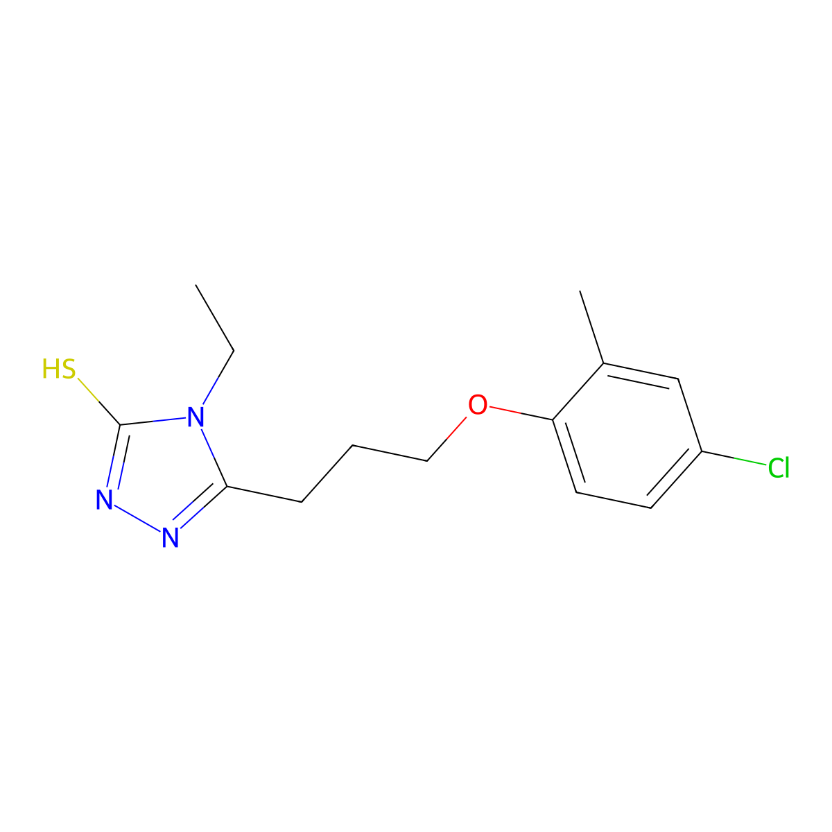 5-[3-(4-chloro-2-methylphenoxy)propyl]-4-ethyl-4H-1,2,4-triazole-3-thiol molecular structure, CAS 847503-29-1