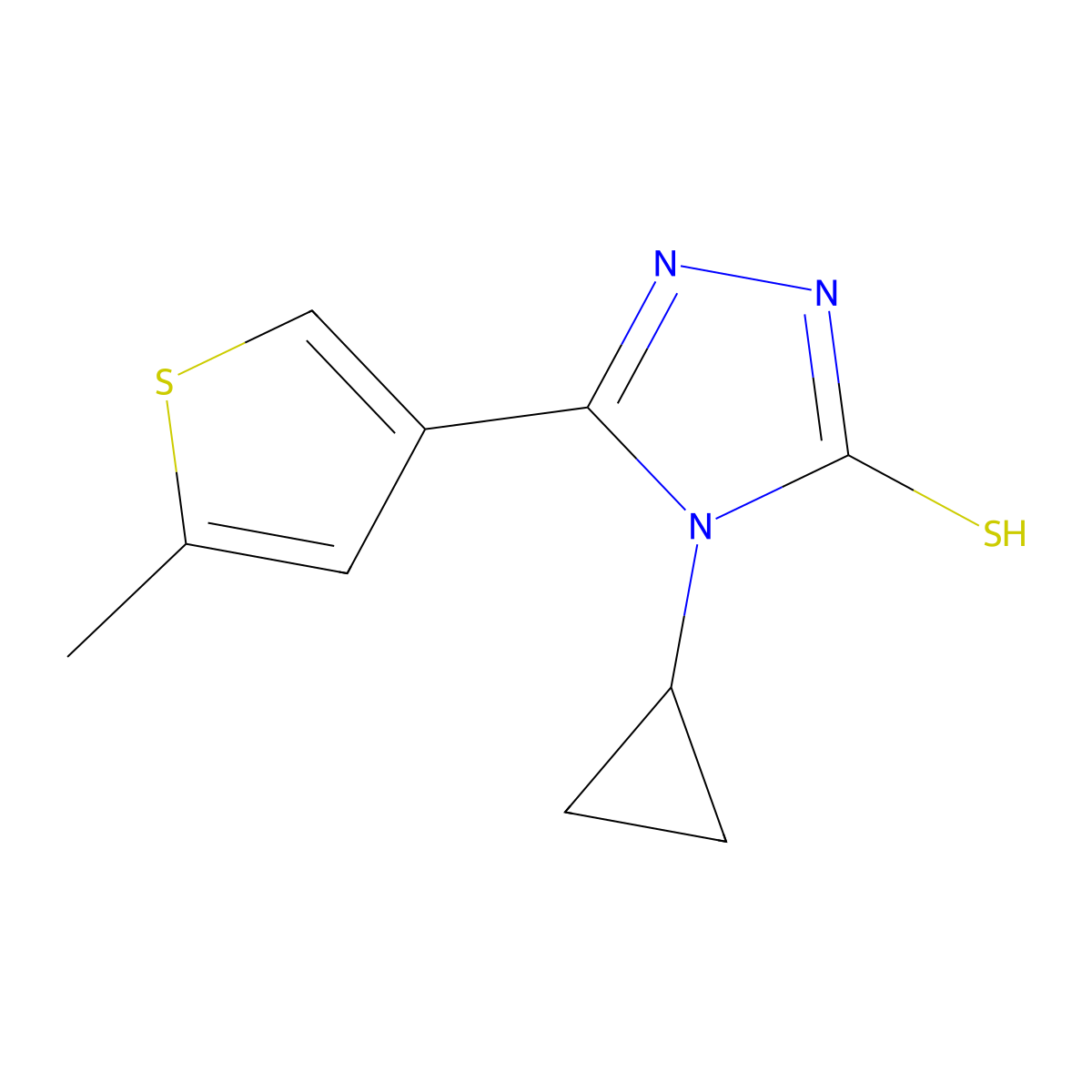 4-cyclopropyl-5-(5-methylthiophen-3-yl)-4H-1,2,4-triazole-3-thiol molecular structure, CAS 847504-25-0
