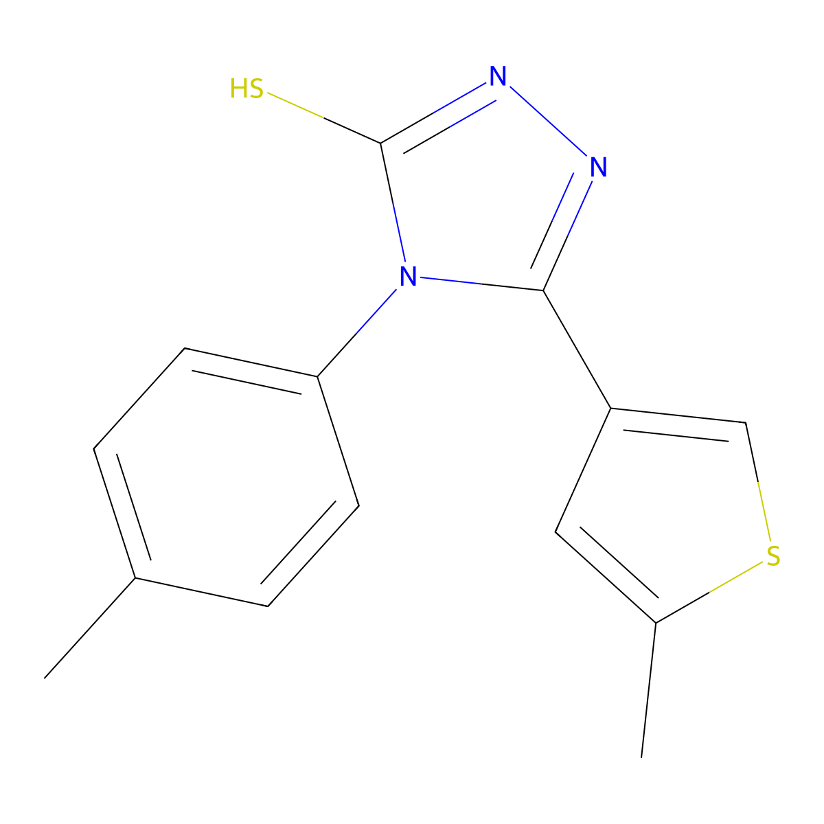 4-(4-methylphenyl)-5-(5-methylthiophen-3-yl)-4H-1,2,4-triazole-3-thiol molecular structure, CAS 847504-48-7