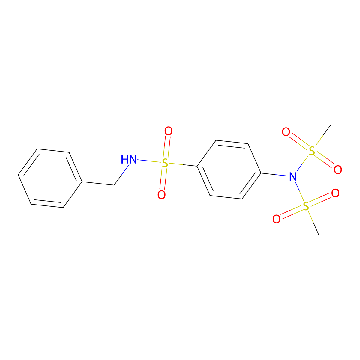 N-benzyl-4-[bis(methylsulfonyl)amino]benzenesulfonamide molecular structure, CAS 847504-72-7