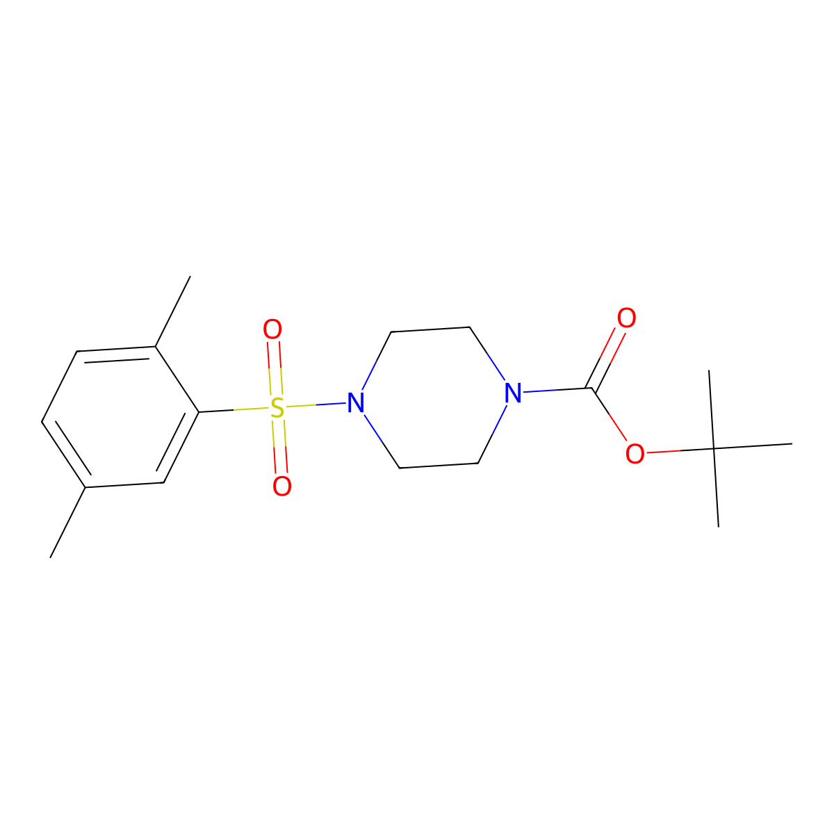 Tert-butyl 4-[(2,5-dimethylphenyl)sulfonyl]piperazinecarboxylate molecular structure, CAS 847504-74-9